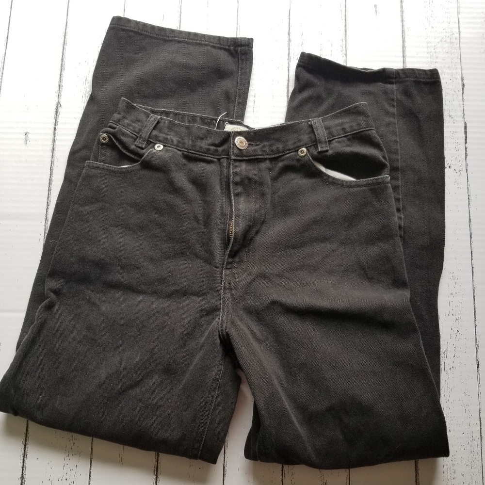 Arizona Relaxed Fit Black Denim Jeans Straight Leg